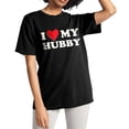 thumbnail image 2 of I Heart My Hubby T-Shirt for Women, Funny Graphic Tee Short Sleeve Summer Tops, 2 of 4