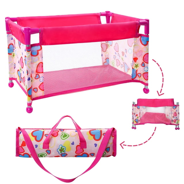 Cuna Babeside para muñecas de 17 a 21 años con bolsa de almacenamiento, color rosa