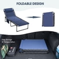 thumbnail image 5 of MRUAKA Outdoor Folding Chaise Lounge Chair, Heavy-Duty Portable Sun Lounger with 4 Adjustable Positions & Removable Pillow, Oversize Patio Beach Chair for Backyard, Poolside, Camping,Navy, 5 of 9