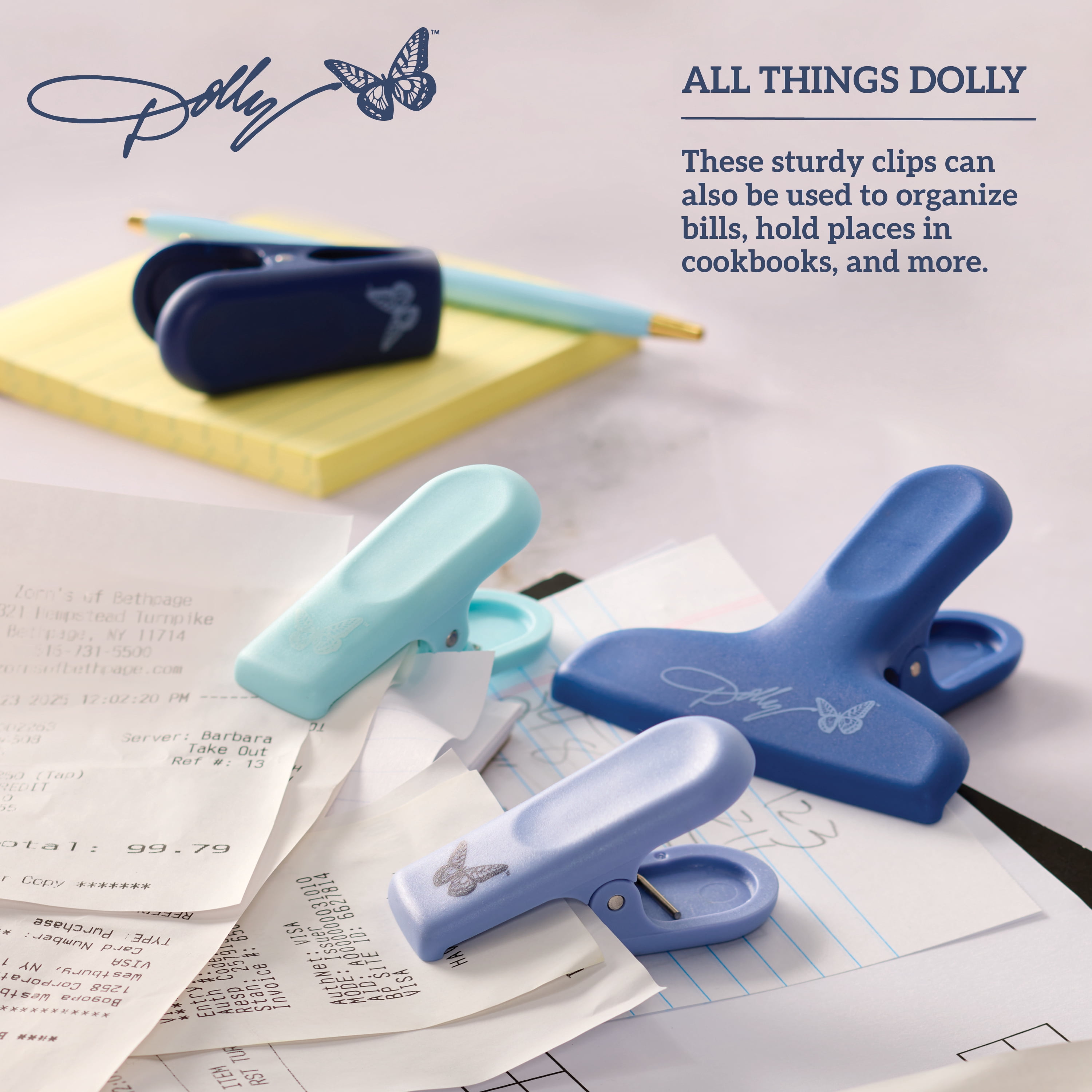 Dolly Parton Set of 6 Bag Clips, Blue