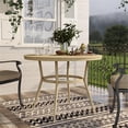 thumbnail image 4 of Furniture of America Devey 40"W Aluminum Round Patio Bistro Table Natural Tone, 4 of 9