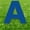 Blue, variant on Blue Letter A 20 inches tall