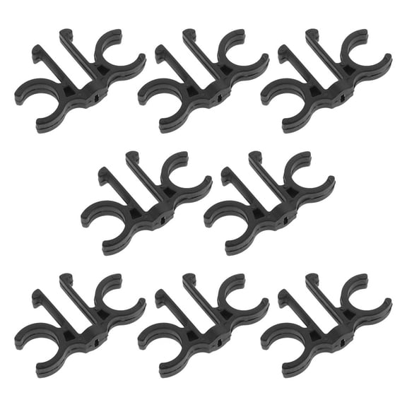 Raindrops 8Pcs Black PVC Ski Clips with 8-Shaped Design for Outdoor Trekking and Hiking Adventures 2.2x1.4x0.6in