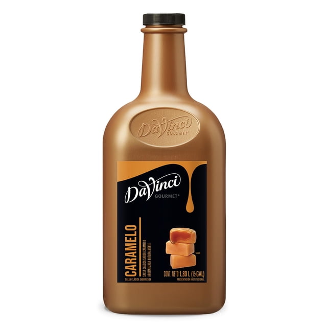 DAVINCI GOURMET - Salsa Caramelo, Bote de 1.89 L, Salsa Clásica Saborizada, Aromatizada Naturalmente, Sabor a Caramelo Dulce, Complemento de Frappés, Pasteles y Bebidas Calientes
