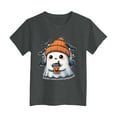 thumbnail image 5 of HCNTES Toddler Halloween Shirt Pumpkin Shirts Boys Girls Halloween T-Shirts for Kids Ghost Clothes Short Sleeve Cotton Tee(R491-Dark Gray,3-4 Years), 5 of 5