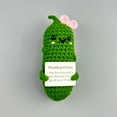 thumbnail image 3 of Homerr Cute Crochet Pickle Ornament Funny Knitted Cucumber Ornament Knitted Crochet Pickle Ornament Cartoon Design with Positive Words, Cute and Inspirational, 3 of 10