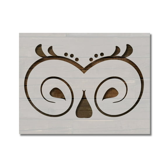 Owl Eyes Stencil Template Reusable 8.5 x 11 for Painting on Walls, Wood, Etc. By Stencilville