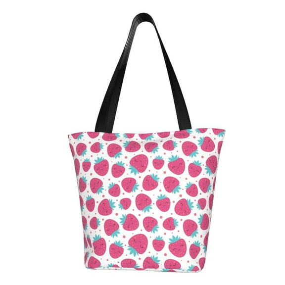 Sikiie Hand Drawn Strawberry Shoulder Bag Casual Hobo Crossbody Tote Bag for Women and Men Large Purse Messenger Bag Travel Work