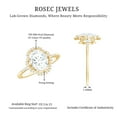 thumbnail image 6 of Rosec Jewels Lab Created Diamond Engagement Ring with Halo - Ef-Vs Quality 2 Carat Diamond Ring Oval - with Jewelry Box, 18K Yellow Gold, US 12.50, 6 of 7