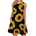 thumbnail image 1 of Mujeres verano casual sin mangas cuello redondo gradiente impreso bolsillo manga vestidos vestido suelto OAVQHLG3B Store lin121212, 1 of 5