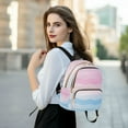 thumbnail image 6 of FORMRS Mini Backpack Purse for Women Travel Daypack Casual Shoulder Bag, Light Pink Stripes, 6 of 7