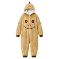 thumbnail image 5 of CONROSES Halloween Toddler Boys Flannel Hooded Jumpsuits Hallowmas Scarecrow Onesies Long Sleeve Zipper Warm Winter One Piece Footless Romper, Size 4-5 Years, 5 of 8