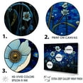 thumbnail image 3 of Designart "Dreamy Moonlit Flower Fields II" Wildflowers Floater Framed Wall Art Living Room, 3 of 5