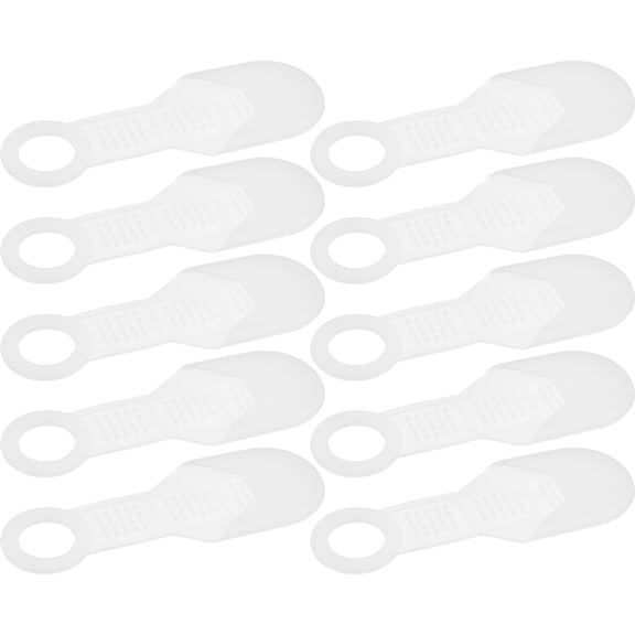 FUTUREORYY Clear Clothes Hanger Grips 10Pack Non Slip for Wood Hangers Transparent Silicone Two Hole Design