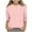 Pink, variant on 3-12Years Girls Casual Unpositioned Court Lock Solid Color 3/4 Long Sleeve Round Neck Top