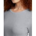 thumbnail image 5 of Hanes Women's Long Sleeve Cotton T-Shirt Light Steel M, 5 of 7