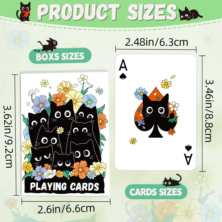 Neasyth Black Cat Playing Cards, Cute Playing Cards for Adults