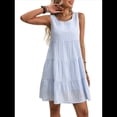 thumbnail image 3 of Vestidos de Verano para Mujer 2025, Sueltos, Informales, para Playa, Sin Mangas. Azul L, 3 of 10