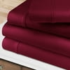 Superior 400-Thread Count Egyptian Cotton Deep Pocket Sheet Set Of 3 Pieces, Twin, Burgundy