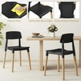 thumbnail image 6 of Costway Dining Side Chairs Set of 4 with Ergonomic Backrest Wide Seat & Sturdy Wooden Legs Black, 6 of 10