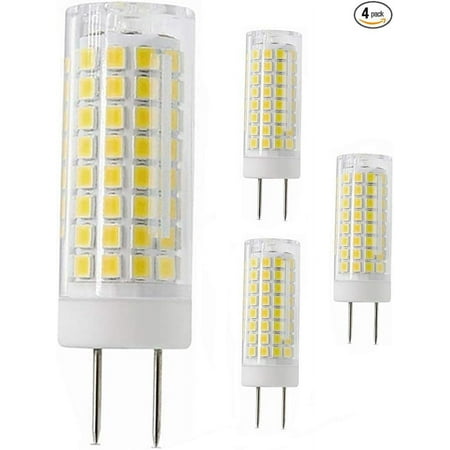 

SYXKJ All-New G8 Led Bulb 75W Halogen Bulb Replacement Dimmable 7W G8 Led Lamps G8 Bi-pin Base Bulb AC120V 720lm Under Cabinet Counter Light Kitchen Lighting and Puck Lights 6000K White 4pack