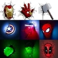 thumbnail image 2 of Avengers Series 3d Marvel Living Room Creative Night Light Lámpara de pared Led The Face Of Hulk Kuyhfg Bienvenido a Kuyhfg, 2 of 5