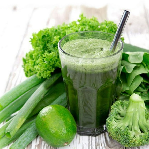 GOOHOCHY  4 Pcs Long Straw Stainless Steel Drinking Straws Reusable Rum Silver