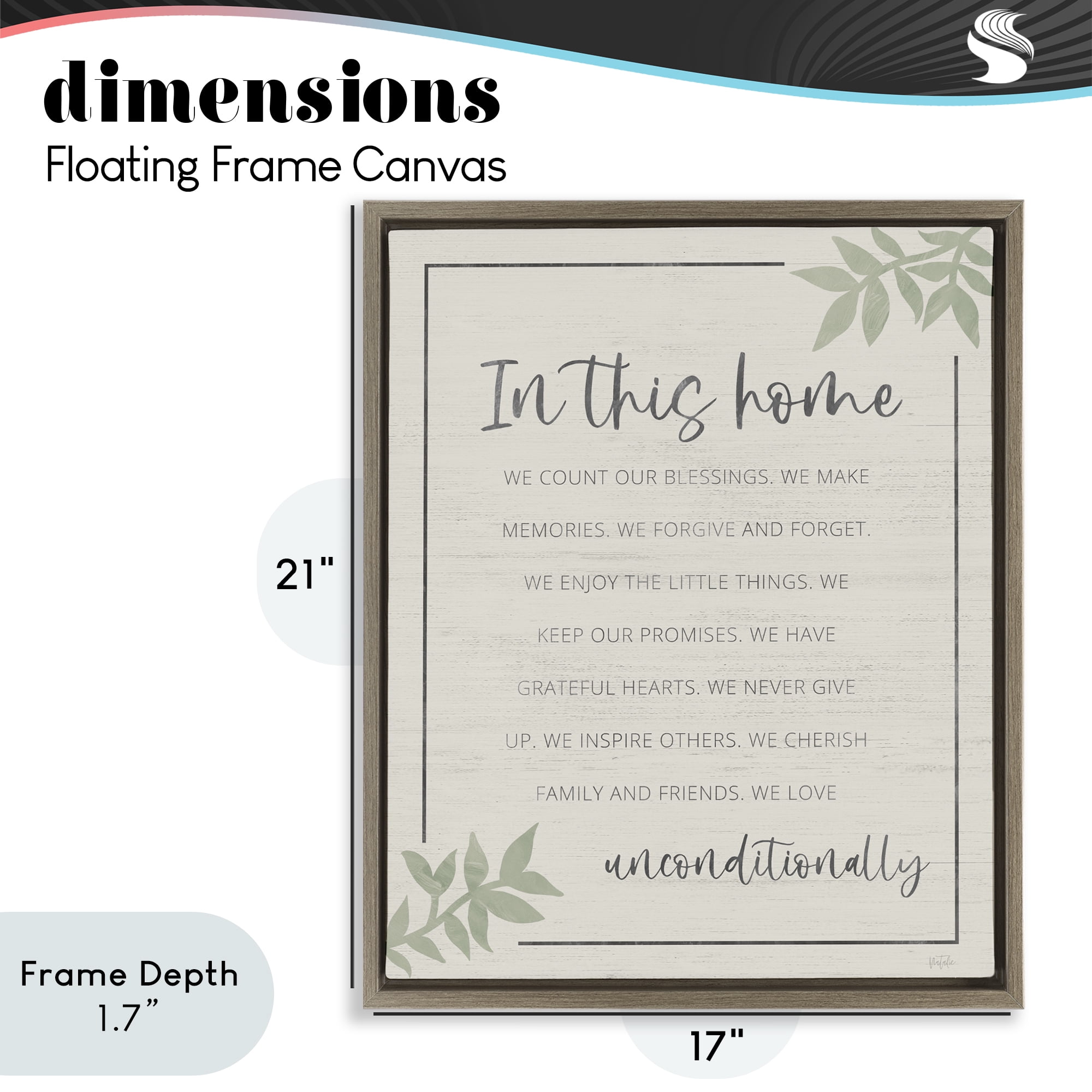 Stupell Industries We Love Unconditionally Brown Framed Floater Canvas Wall Art, design by Natalie Carpentieri
