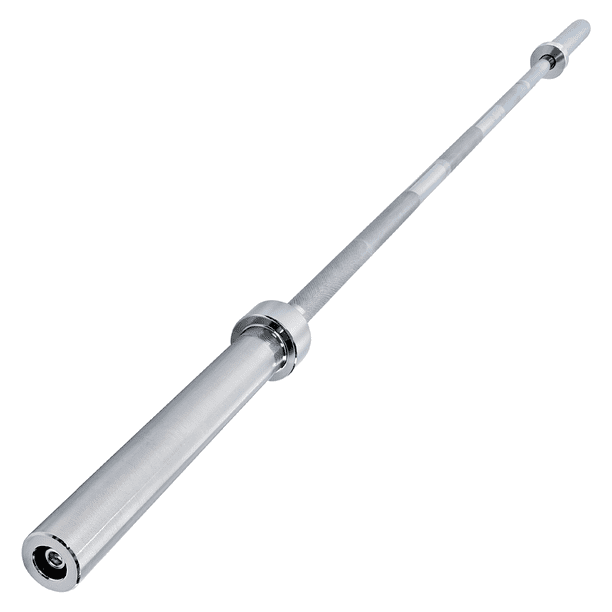 Barra Olímpica X-Rush 1.5 m Acero Cromado Soporta 300 Lb Con Agarre Antideslizante Para Gimnasio En Casa