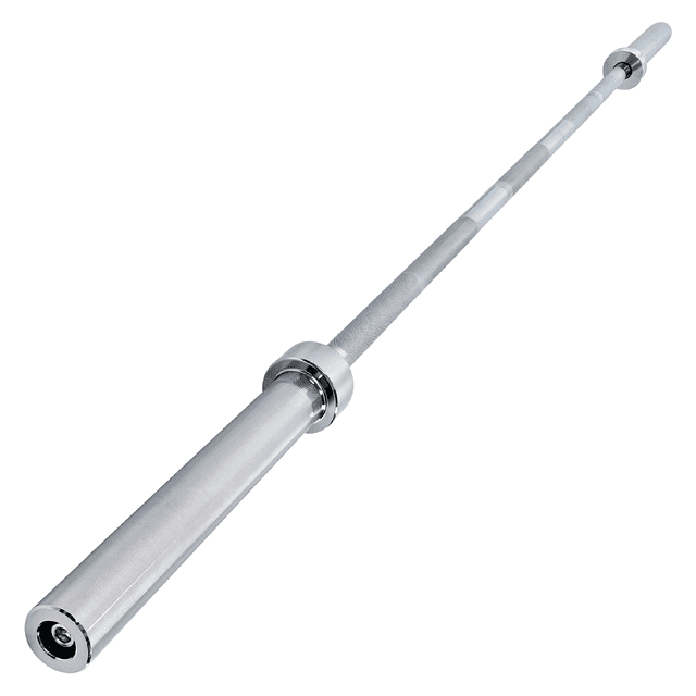 Barra Olímpica X-Rush 1.5 m Acero Cromado Soporta 300 Lb Con Agarre Antideslizante Para Gimnasio En Casa