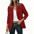 thumbnail image 4 of Mifsaly Womens Blazers for Work Casual Single Button Long Sleeve Suit Jackets Lightweight Business Casual Office Professional Blazer Red,M, 4 of 6