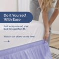 thumbnail image 3 of CGK Unlimited Ruffled Lavender Queen Bed Skirt - Hotel-Quality with 21 in. Drop - Elastic Wrap Around Dust Ruffle for Easy Fitting, 3 of 5