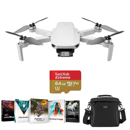 DJI Mini 2 Drone - Bundle with 64GB microSD Card, Shoulder Bag,...