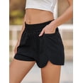 thumbnail image 3 of Wekity Womens Running Shorts High Waist Gym Athletic Workout Shorts with Zipper Pockets, 3 of 6