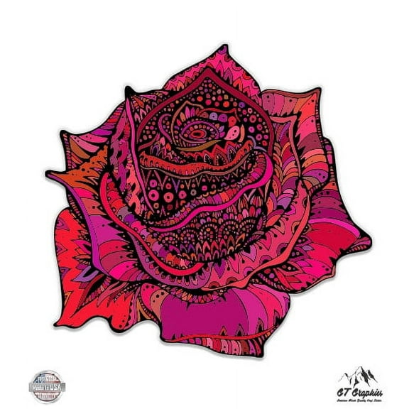 Rose Beautiful - 3" Vinyl Sticker - For Car Laptop I-Pad Phone Helmet Hard Hat - Waterproof Decal