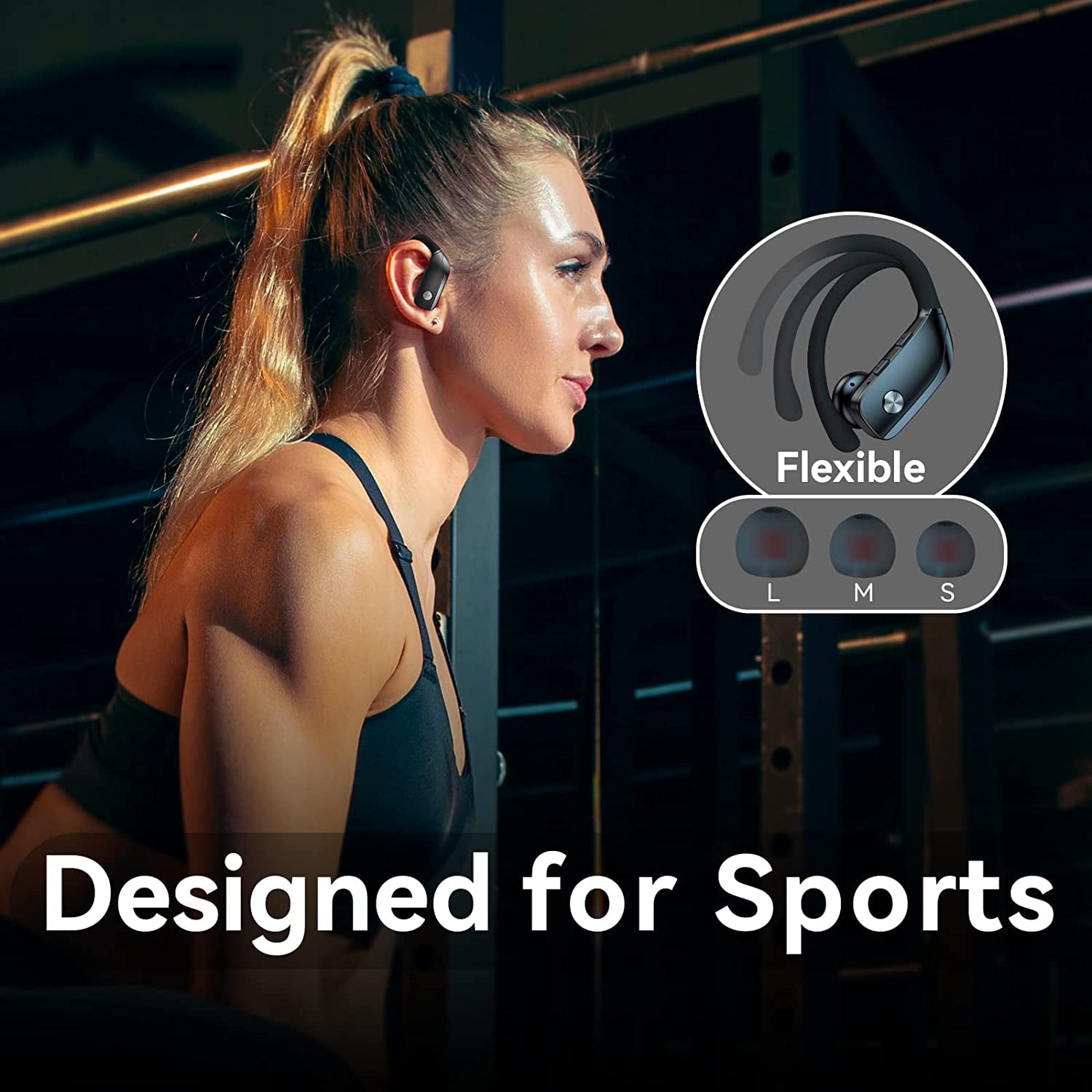 Wireless Earbuds for Samsung Galaxy S21 FE Bluetooth Headphones 48hrs Play Back Sport Earphones with LED Display Over-Ear Buds with Earhooks Built-in Mic
