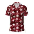 thumbnail image 2 of Daiia Snowflakes On A Buffalo Plaid Christmas Pattern Men’s Polo Shirts,Solid Deck Shirt,Classic Fit, Breathable Cotton Polo for Casual and Sport Wear-Large, 2 of 9