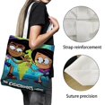 thumbnail image 3 of The Casagrandes Movie Bolso de tela con estampado de lienzo para mujer, bolsa de compras reutilizable y estética, con cremallera interior, regalo para mujer,40*45cm., 3 of 6