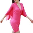 thumbnail image 2 of Duoif Swimsuit Coverup for Women, Women Chiffon Beach Cover up Swimsuit Kimono Cardigan Shawl Beach Wrap Cover up Kimono Cardigan Hot Pink, 2 of 3