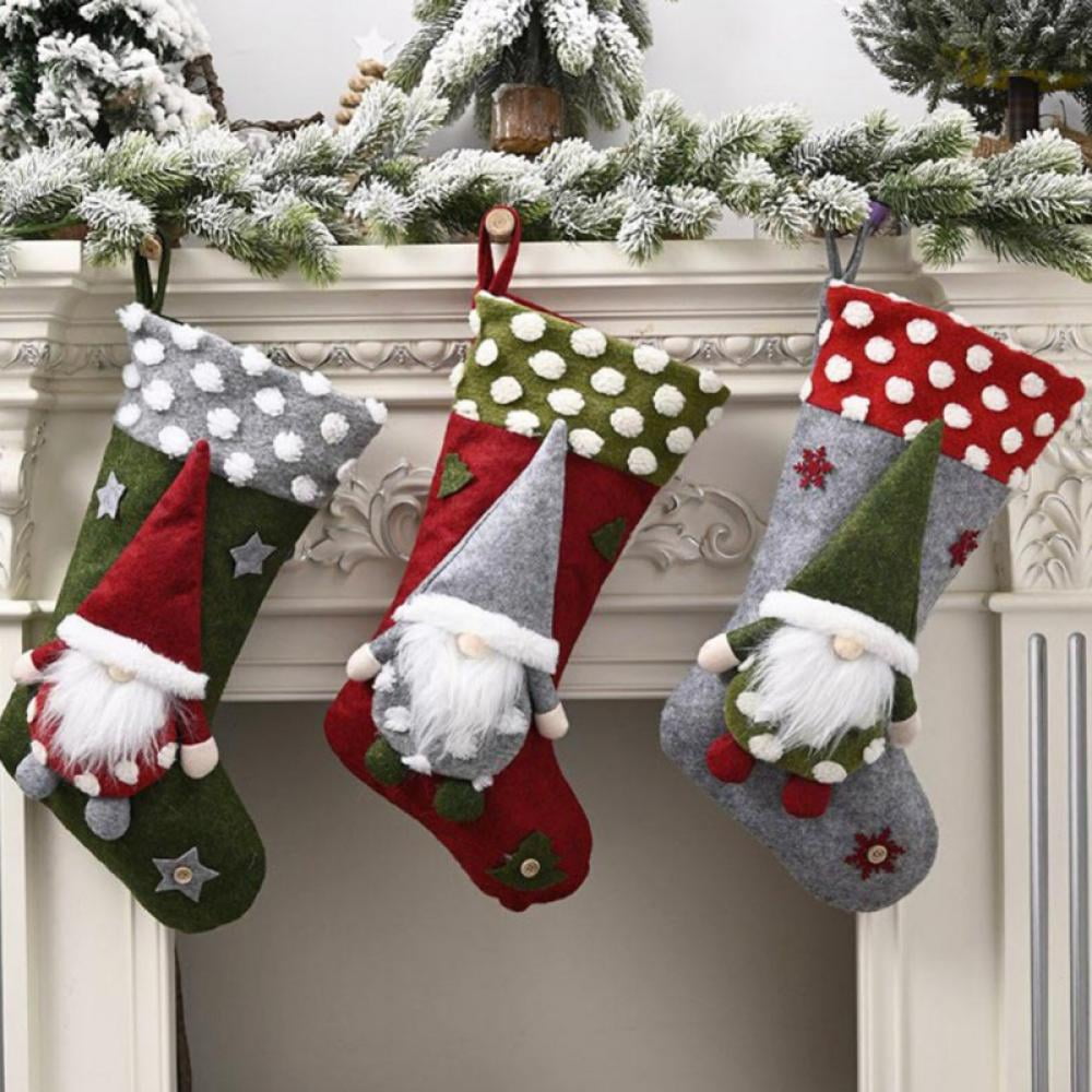 Details about   18inch Christmas Stocking Socks Elf Faceless Dolls Christmas Socks New Year Gift 