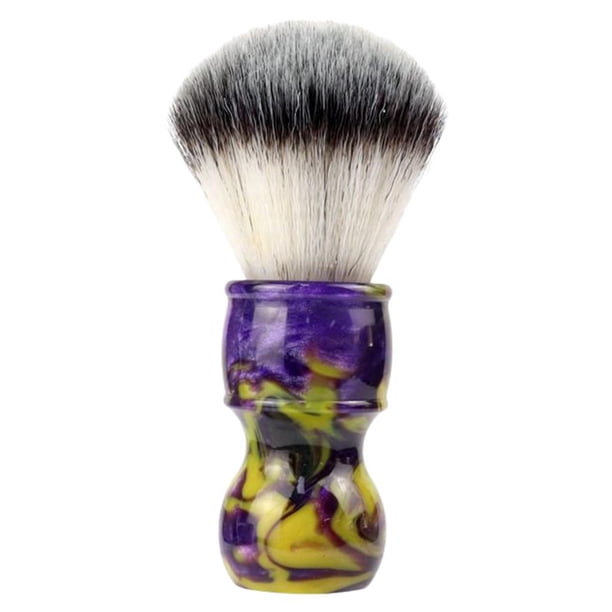 Brocha de afeitar profesional para barbero, herramienta de peluquería para hombre con mango compatible Púrpura