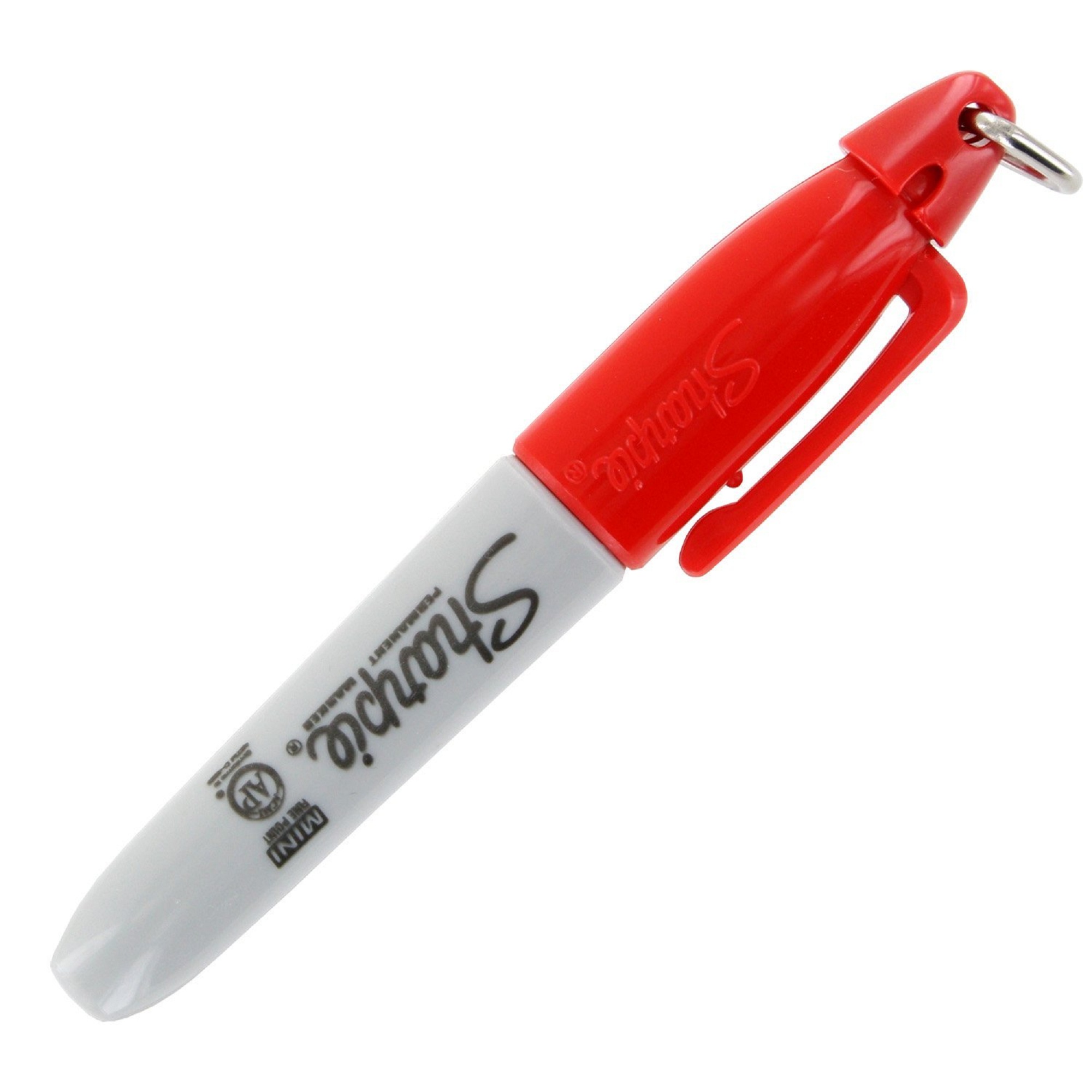 Sharpie Red Mini Marker With Cap Clip Keychain (Pack of 12)
