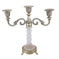 thumbnail image 2 of CoudarTitie 3 Arms Candle Holder Candle Stand Decorative Metal and Glass Modern Candlestick Bronze, 2 of 9