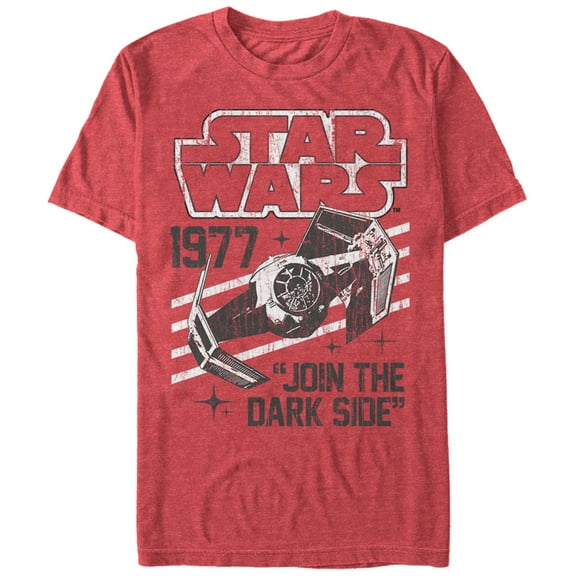Men's Star Wars Darth Vader's TIE Fighter 1977  Graphic Tee Red Heather 2X Large