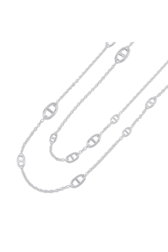 Pre-Owned Hermes Chaine d'Ancre Farandole necklace in sterling silver, size 160. This... (Good)