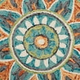 thumbnail image 6 of Ox Bay Enid 5' Round Rust /Teal Floral Medallion Indoor Area Rug, 6 of 8