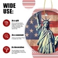 thumbnail image 3 of The Statue of Liberty Stands In Front of The American Flag - Christmas Ornament Xmas Keepsake Ceramic Ornaments Holiday Decorations for Tree Christmas Gift Ideas 2.95in, 3 of 6