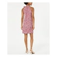 thumbnail image 2 of MAISON JULES Womens Pink Floral Above The Knee Pleated Cocktail Dress Size: M, 2 of 4