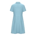 thumbnail image 4 of Knitted Dress For Girls Fall Winter Comfy Fashion A Line Midi Dresses Mock Neck Long Sleeve Casual Wear With Bag (11-12 Years, Light Blue), 4 of 9