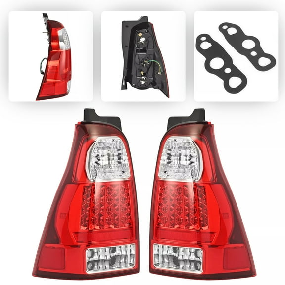 Kojem Pair Tail Lights Fit for 2006-2009 Toyota 4Runner,LH & RH Red Lens Clear Lens